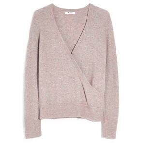 MADEWELL Wrap Front Wool
Blend Pullover Sweater Heather
Boysenberry M